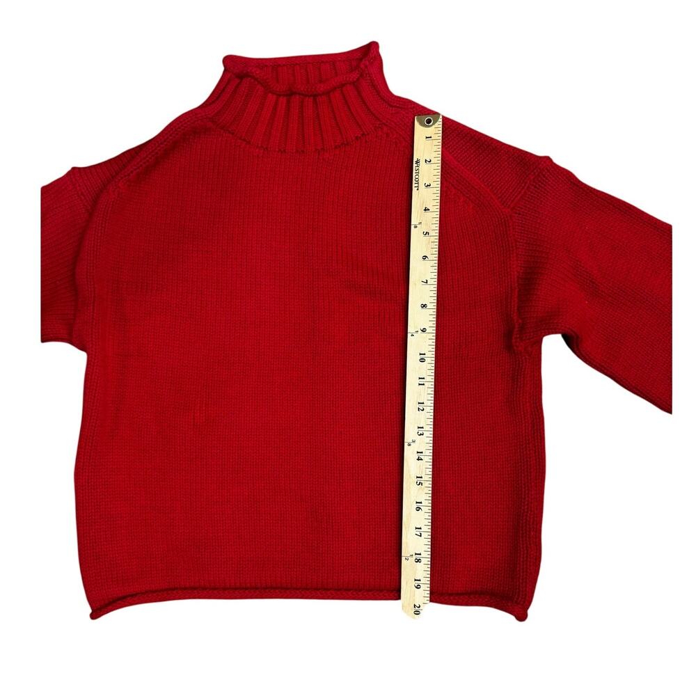J.Crew Cozy Minimalist Womens Rollneck Cable Knit Sweater Red XXS - Picture 5 of 7